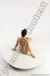 Nude Woman White Sitting poses - ALL Slim long brown Sitting poses - simple Multi angle poses Pinup